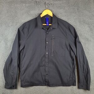 Kit and Ace Mens XL Navigator Stretch Jacket Snap Black Stretch Windbreaker